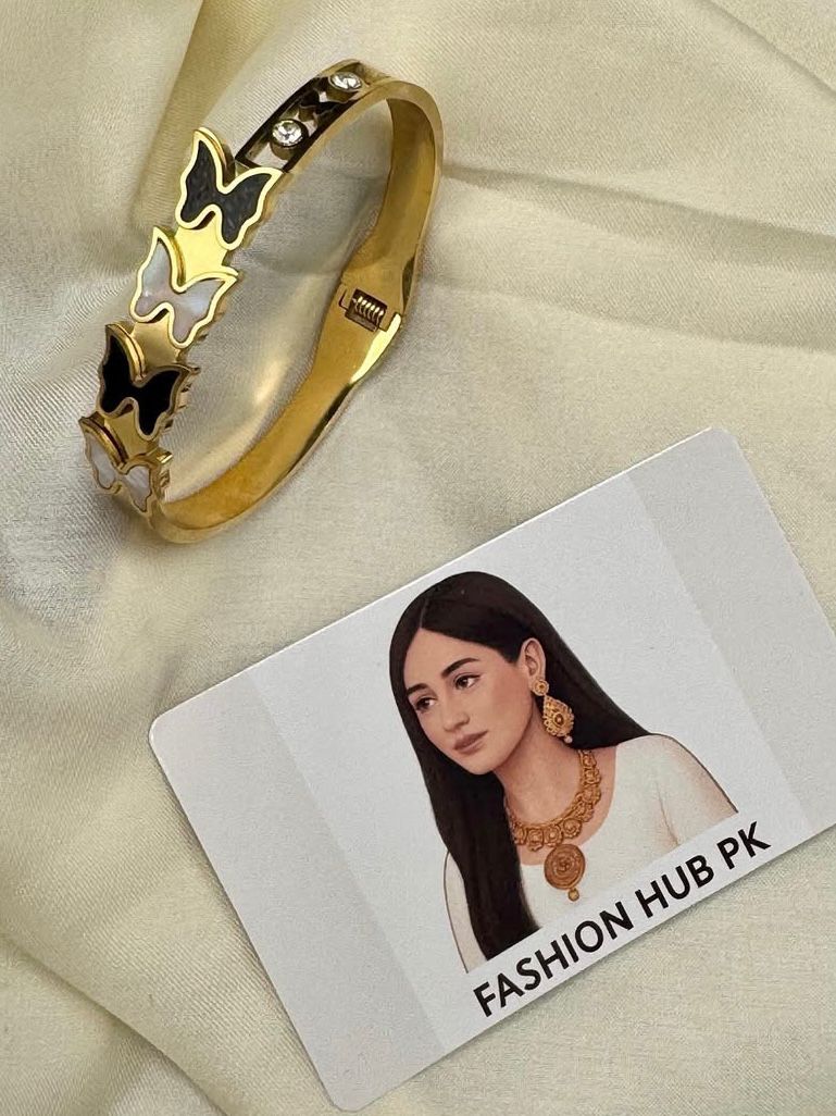 Elegant Butterfly Design Gold Bangle – FashionHubPK7