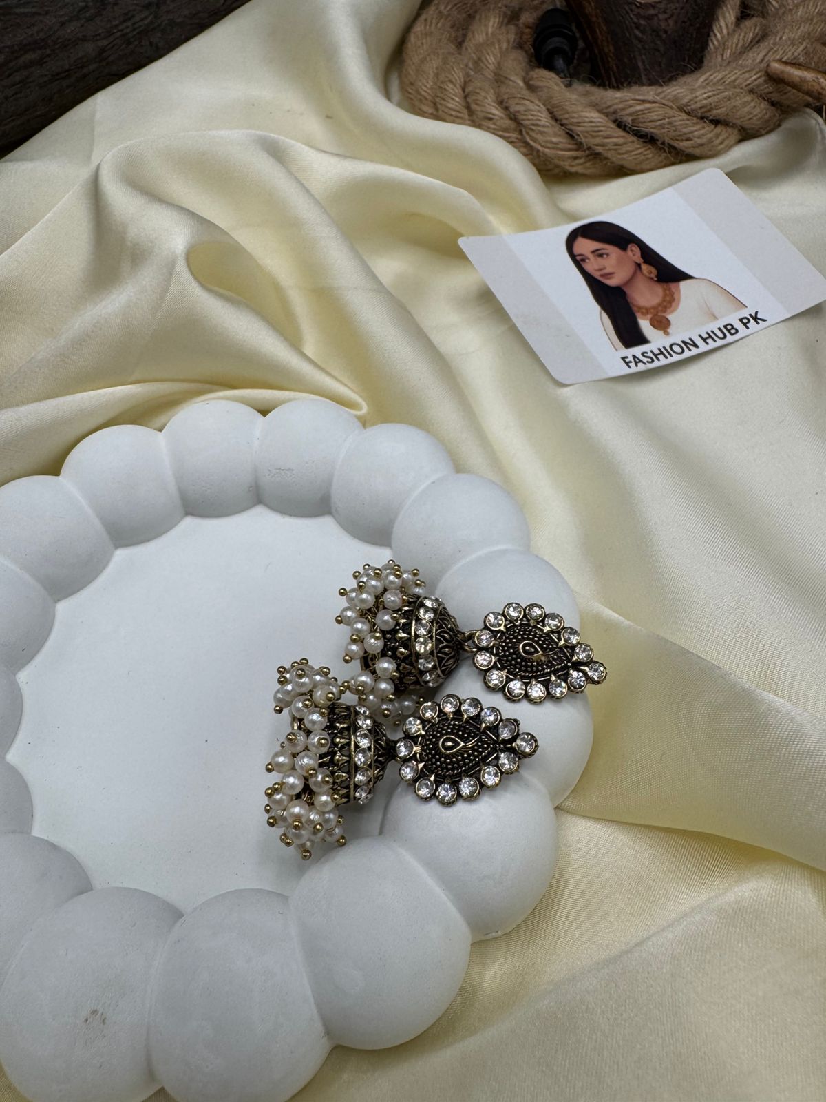 Antique Pearl Jhumkay – Traditional Ethnic Earrings for Weddings & Festive Wear | Fashion Hub PK