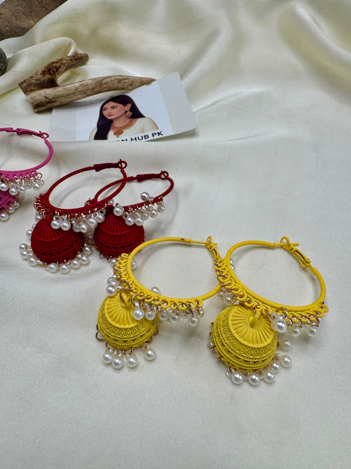 Bhali Jhumkay - Handcrafted Colorful Earrings with Pearls | FashionHubPK7