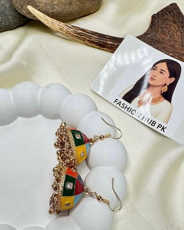 Colorful Handcrafted Jumkay – Vibrant Desi Earrings | FashionHubPK7