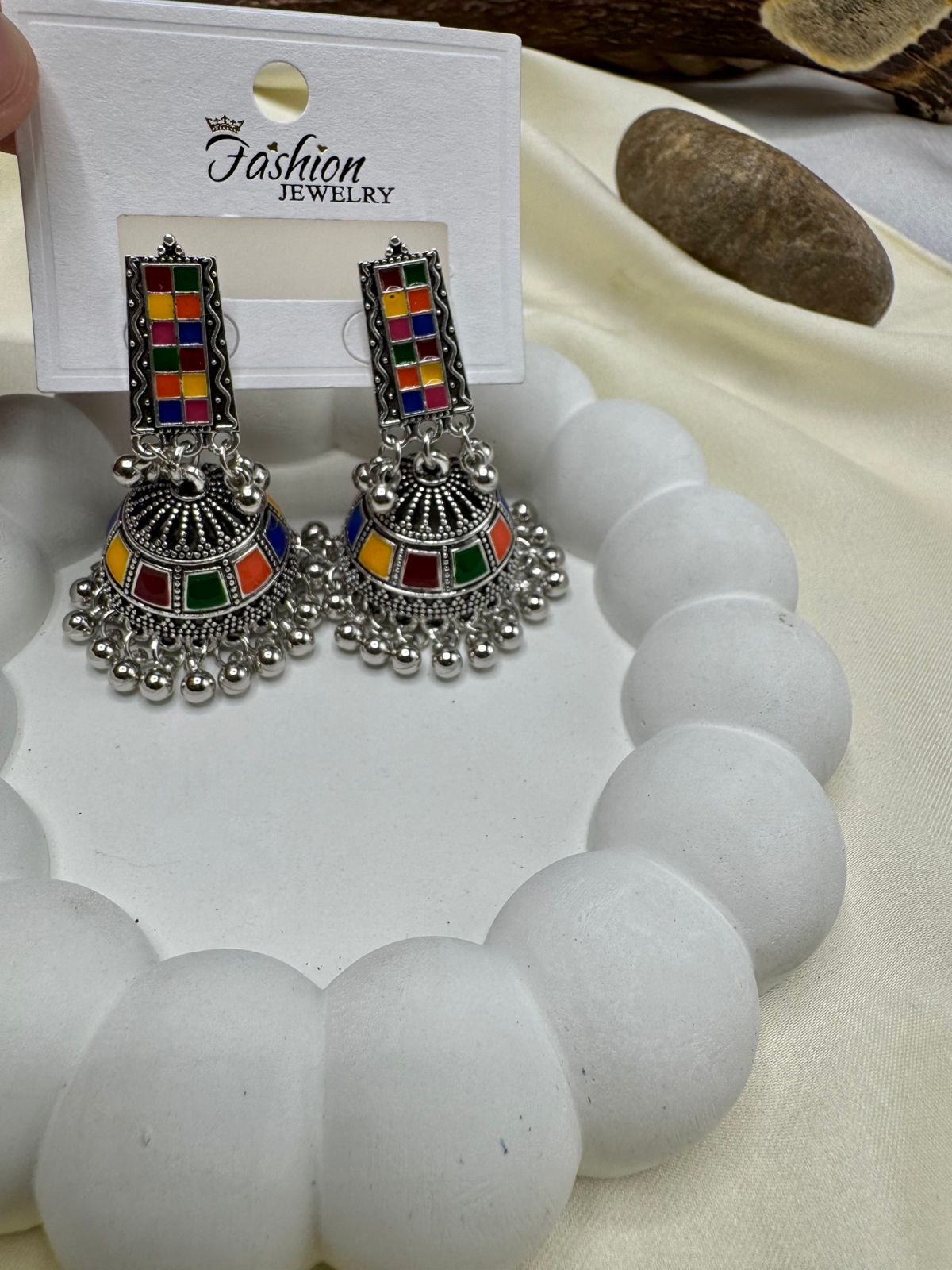 Mirror Work Jhumkas – Vibrant Handcrafted Earrings | FashionHubPK7