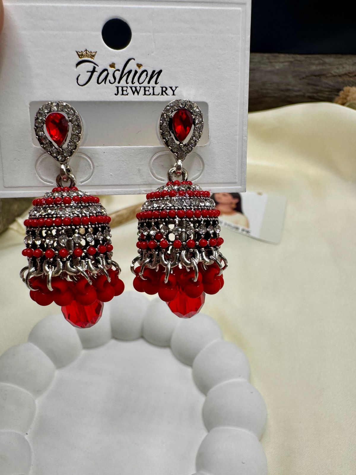 Bold Red Jhumkas – Festive Statement Earrings | FashionHubPK7
