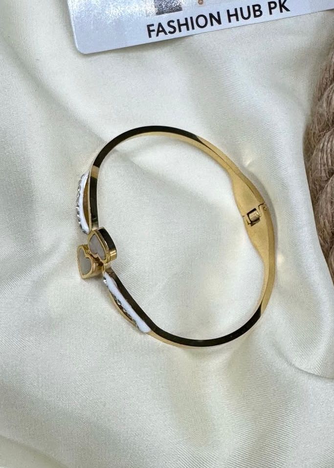 Stylish Double Heart Crystal Bangle – FashionHubPK7