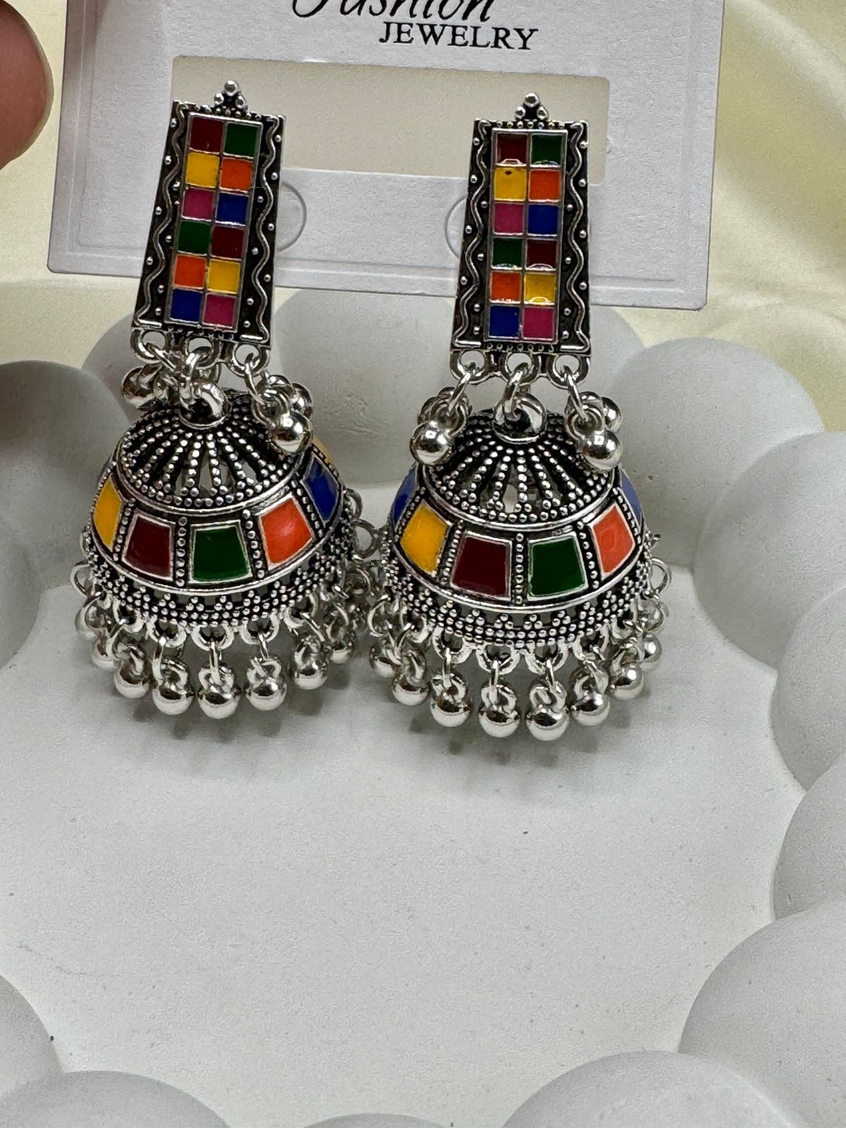 Mirror Work Jhumkas – Vibrant Handcrafted Earrings | FashionHubPK7