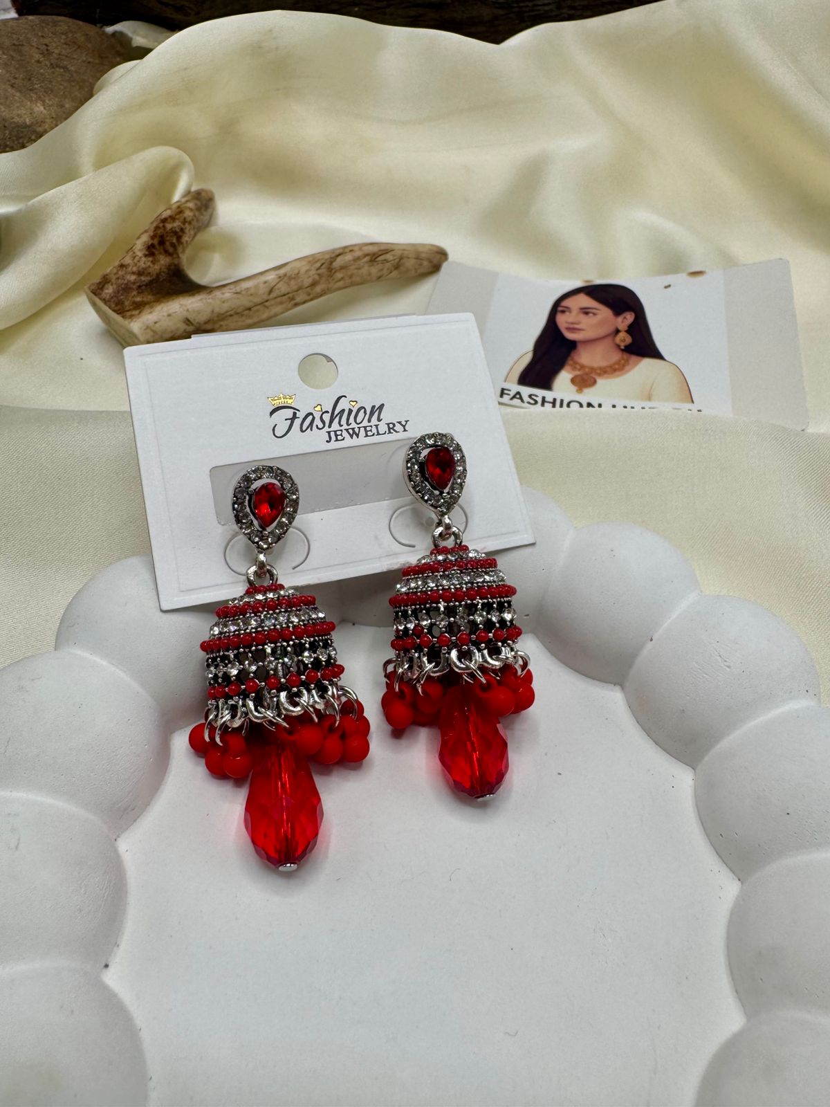 Bold Red Jhumkas – Festive Statement Earrings | FashionHubPK7