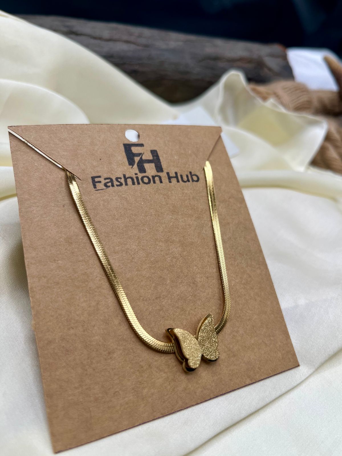 Golden Butterfly Pendant Necklace – Elegant & Trendy Jewelry for Women | Fashion Hub PK