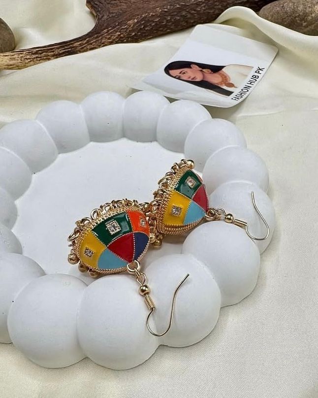 Colorful Handcrafted Jumkay – Vibrant Desi Earrings | FashionHubPK7