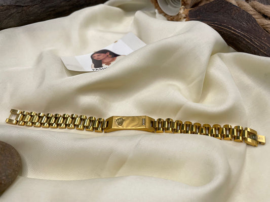 Luxury Gold Rolex Style Bracelet for Men | FashionHubPK7