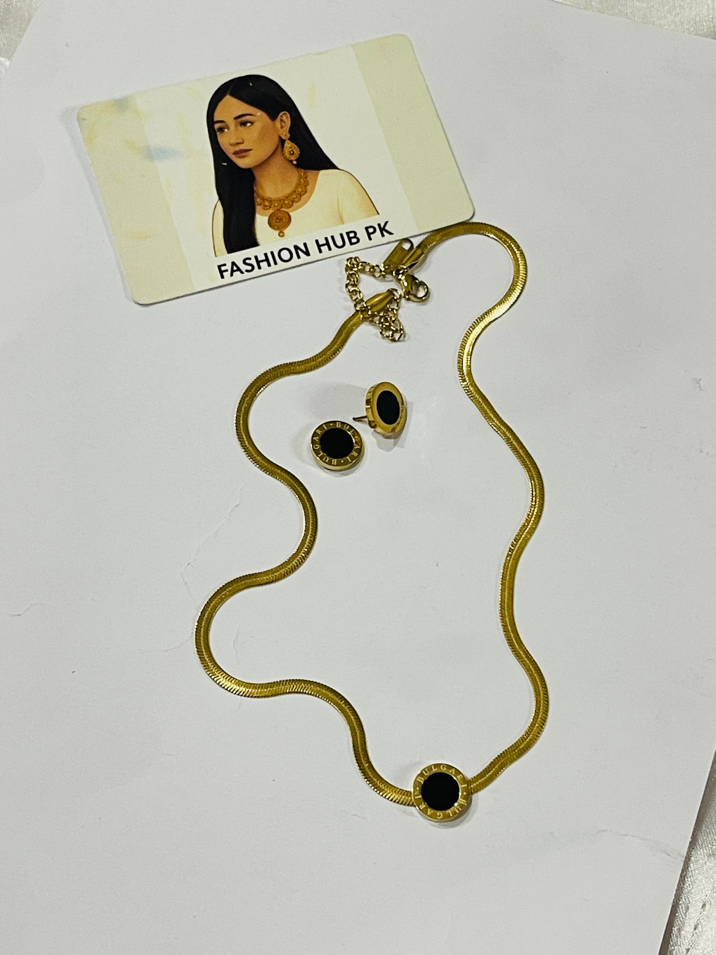 Elegant Black & White Necklace Set | FashionHubPK7