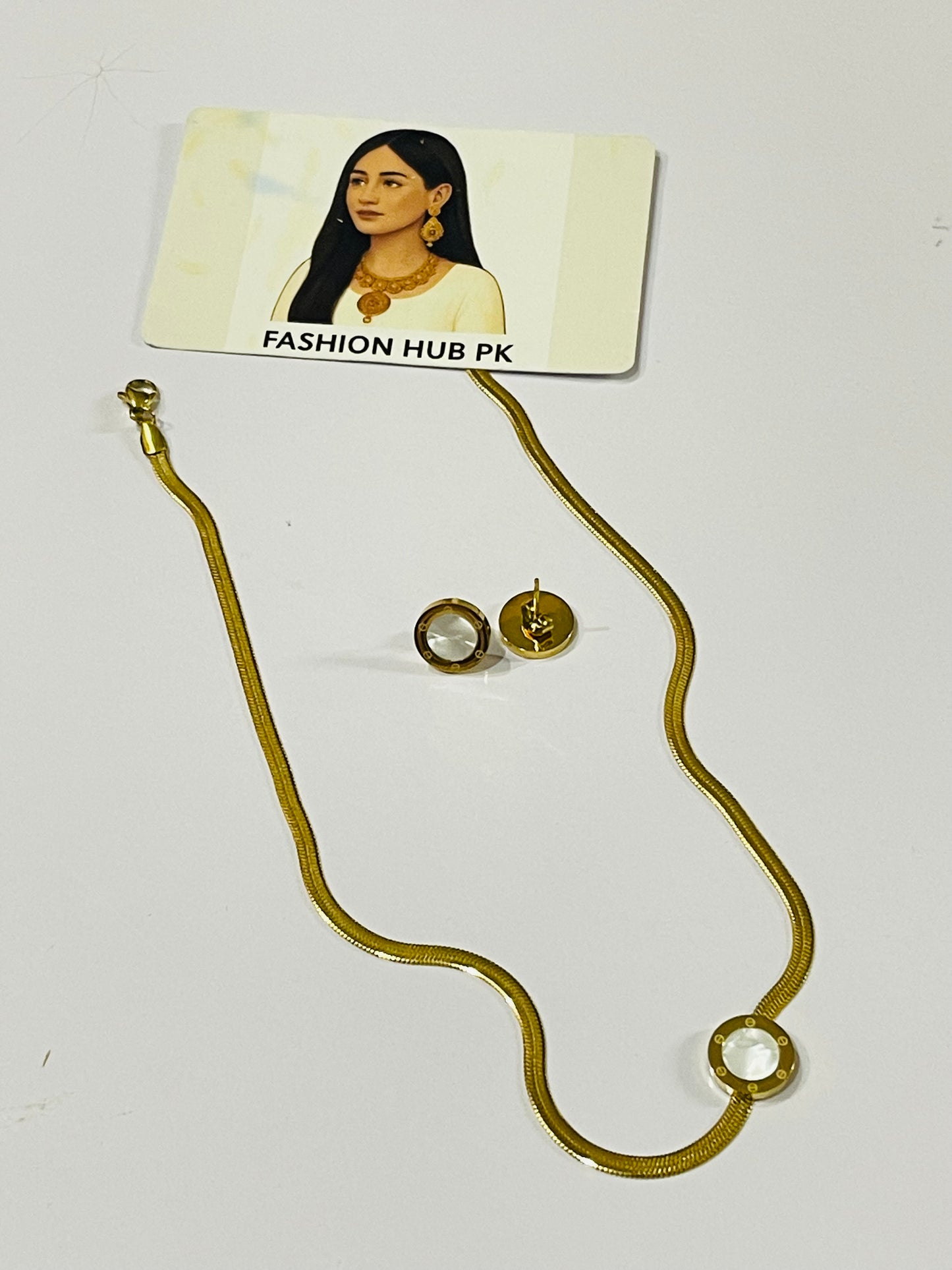 Elegant Black & White Necklace Set | FashionHubPK7