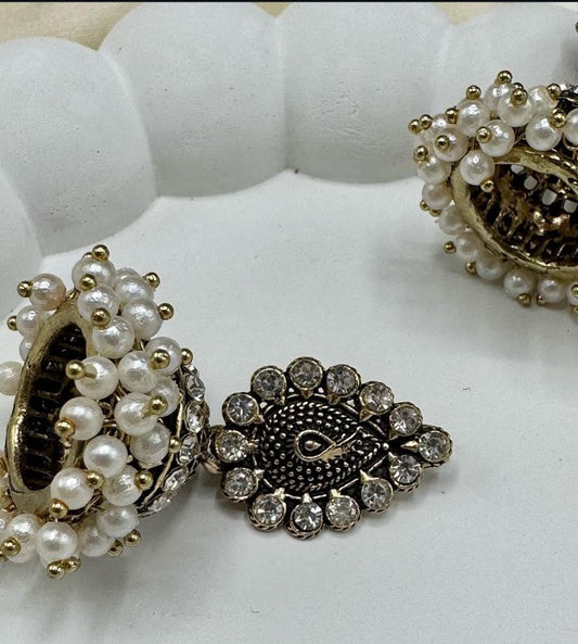 Antique Pearl Jhumkay – Traditional Ethnic Earrings for Weddings & Festive Wear | Fashion Hub PK