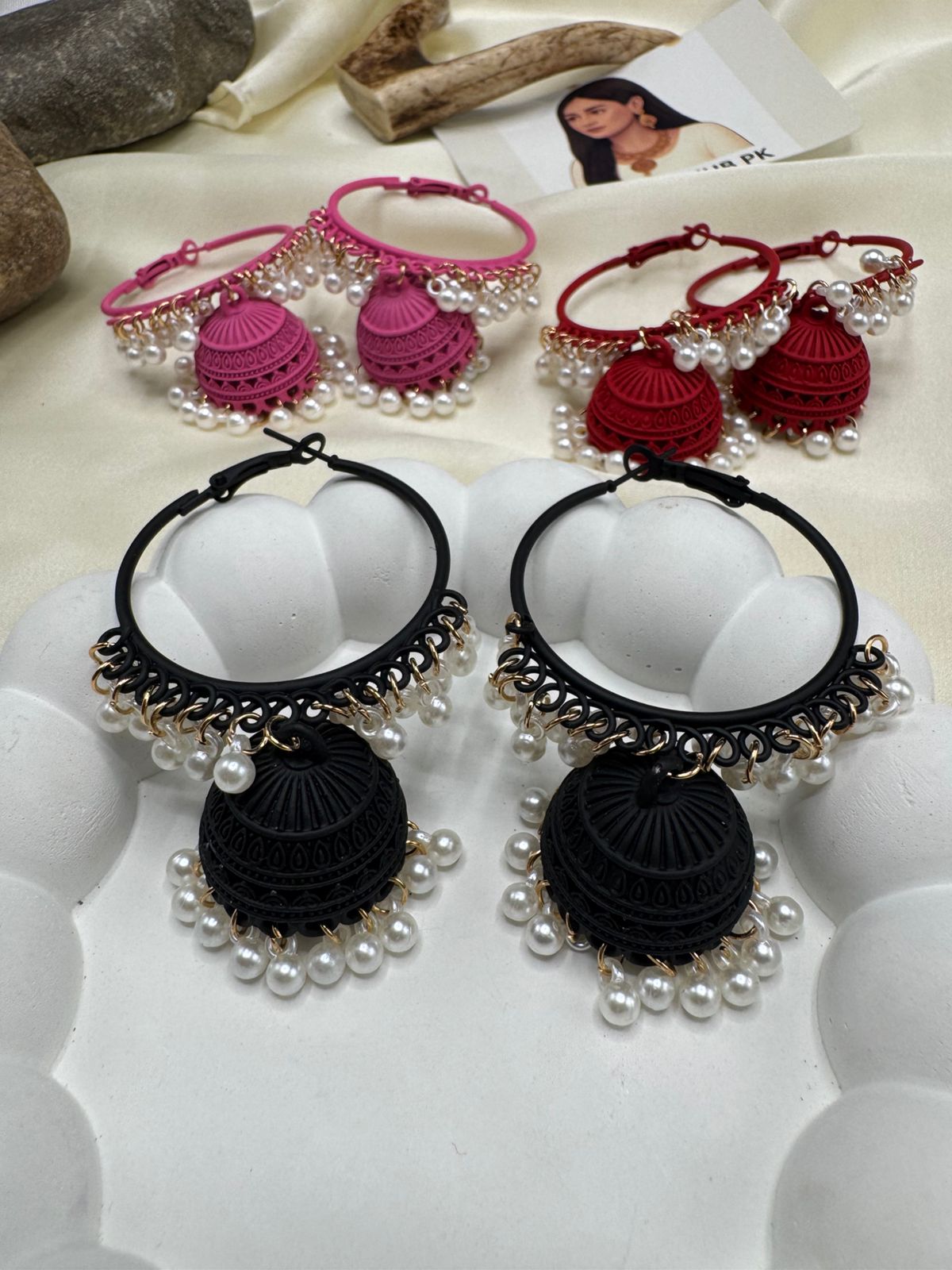 Bhali Jhumkay - Handcrafted Colorful Earrings with Pearls | FashionHubPK7