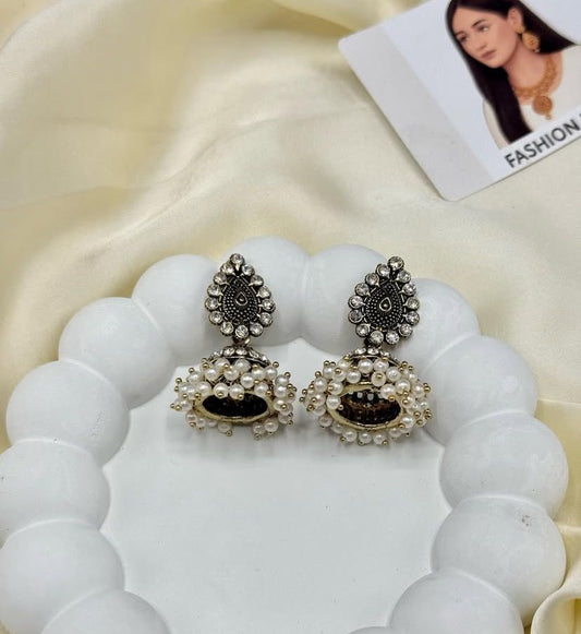 Antique Pearl Jhumkay – Traditional Ethnic Earrings for Weddings & Festive Wear | Fashion Hub PK